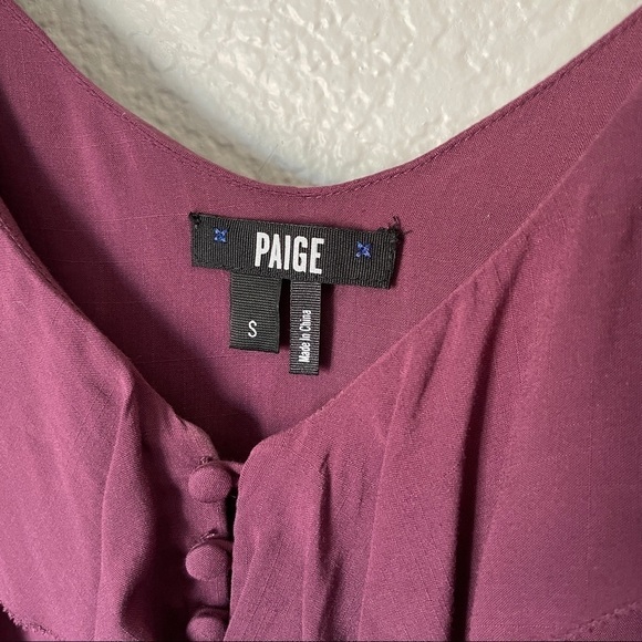 PAIGE Arabeth Cold-Shoulder Silk Blouse Purple Small - Picture 6 of 8